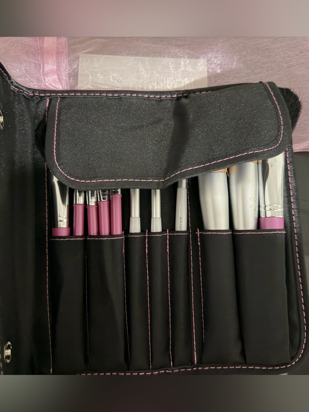 Mary Kay Makeup Brush Set in Black with Pink Accents